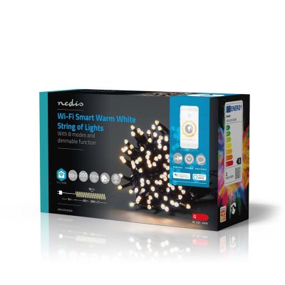 8. Nedis WIFILX01W200 Dekorative Lichterkette mit 200 LEDs, 2,33 WG