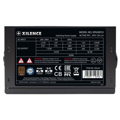 7. Xilence XN225 Netzteilmodul 650 W 20+4 Pin ATX Schwarz, Rot