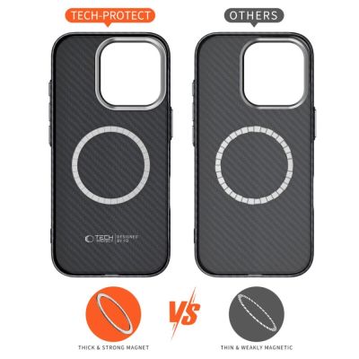 5. Tech-Protect Ion Carbon MagSafe Case für Samsung Galaxy S25 Ultra - Schwarz