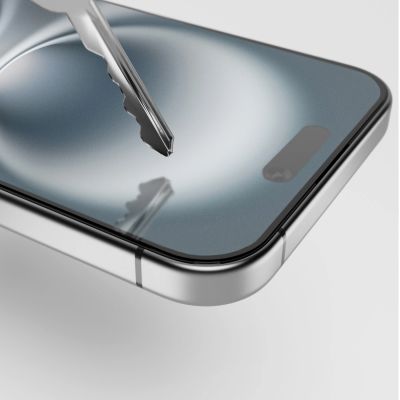 6. Puro Frame gehärtetes Glas mit Rahmen für iPhone 16 Plus