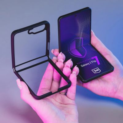 5. 3mk Satin Armor Case+ für Samsung Galaxy Z Flip 7 - Transparent Schwarz