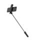 6. Selfie-Stick WH1YXS Teleskopstativ 1 m mit runder Lampe und Telefonhalter – Schwarz