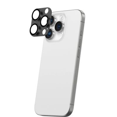 4. AmazingThing Aviation-Grade Alloy Tempered Glass Lens für iPhone 16 Pro / 16 Pro Max Kameraobjektiv - Schwarz