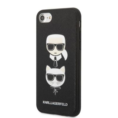 2. Karl Lagerfeld KLHCI8SAKICKCBK iPhone 7/8 / SE 2020 / SE 2022 schwarz/schwarz Hardcase Saffiano Karl&Choupette Head