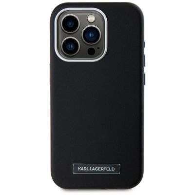 3. Karl Lagerfeld FW Metal Plate MagSafe iPhone 15 Pro Hülle - Schwarz