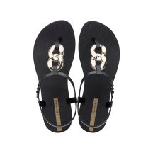 Ipanema Sandal Class modische schwarz-goldene Flip-Flops für Damen