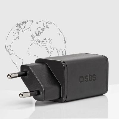 5. SBS TETRGAN1C45W 45-W-GaN-USB-C-Wandladegerät mit Power Delivery – Schwarz