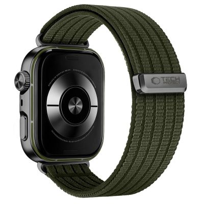 2. Tech-Protect Nylonarmband für Huawei Watch Fit 3 / 4 / 4 Pro / 5 / 5 Pro - Grün