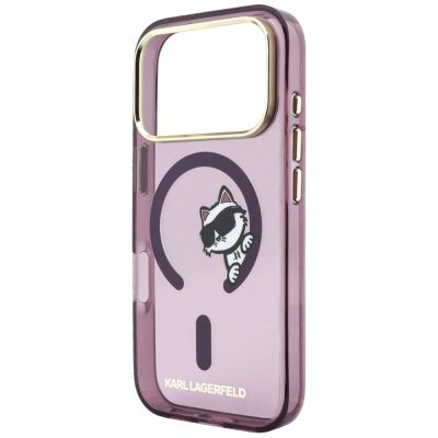 6. Karl Lagerfeld Peekaboo Logo MagSafe Hülle für iPhone 18 Pro / 17 Pro – Burgunderrot