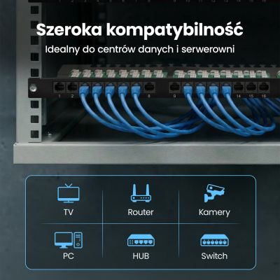 15. Patchpanel Extralink EX.9663 (0,5U; Kat. 6; 24xRJ-45)