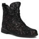 Schwarze Damen-Ankle-Boots aus Leder mit Blumenmuster, Filippo DBT8283