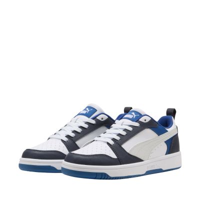 2. Puma Rebound V6 Lo Mid Kinderschuhe weiß und blau 393833 28