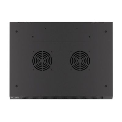 6. Lanberg WF01-6427-10B einteiliger Schrank (27 HE; 1300 mm / 600 mm / 450 mm; Wandmontage; Glas; 19 Zoll; schwarz)