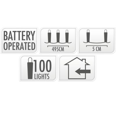 3. Batteriebetriebene Lichterkette mit 100 LEDs, superwarmweiß