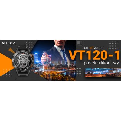 10. VELTORI VT120-1 Smartwatch Schwarzes Silikonarmband