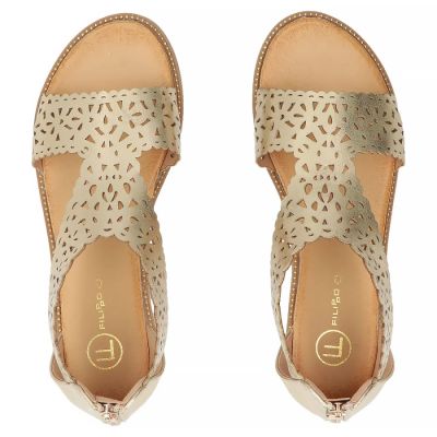 4. Damen-Sandalen Filippo DS7889 mit durchbrochenem Goldmuster