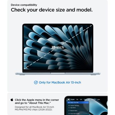 5. Spigen Urban Fit Hülle für MacBook Air 13" 2023 / 2024 / 2025 2026 - Grau