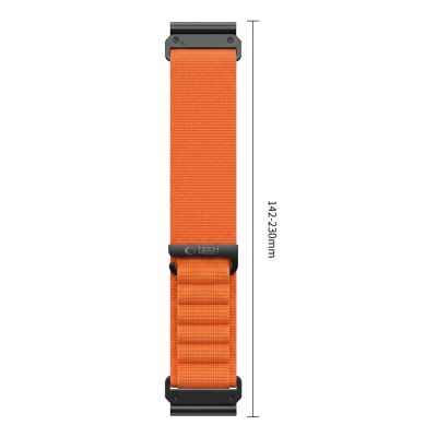 3. Tech-Protect Nylon Pro Armband für Garmin Fenix 5X / 5X Plus / 6X / 6X Pro / 7X / 8 / 8 Pro / 9 / 9 Pro (51 mm) – Orange