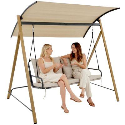 GARTEN- UND BALKONSCHAUKEL FÜR 2 PERSONEN 194x136x173CM SANDfarben