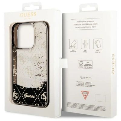 13. Guess GUHCP14LLC4PSGK iPhone 14 Pro 6.1" schwarz/schwarz Hardcase Liquid Glitter 4G Transculent