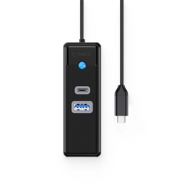 2. Orico PWCUR-C3 3-Port-USB-Hub (1x USB-A 3.0, 1x USB-C 3.0, 1x RJ45 Gigabit-Ethernet, 0,5 m Kabel) – Schwarz