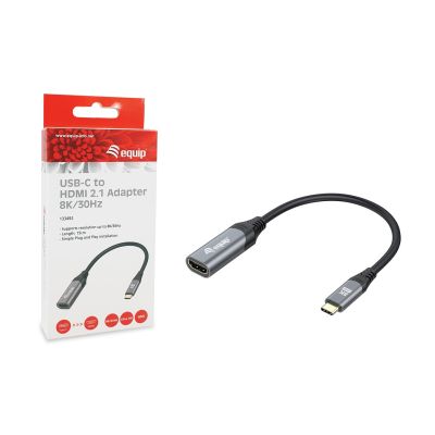 6. Equip 133492 Kabeladapter 0,15 m USB Typ-C HDMI Schwarz, Grau