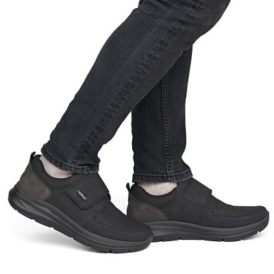 5. Rieker B1854-00 Herren-Komfortschuhe, schwarz, mit Klettverschluss
