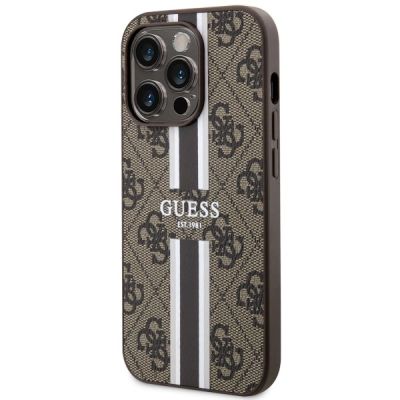 2. Guess GUHMP14LP4RPSW iPhone 14 Pro 6,1" braun/braunes Hardcase 4G bedruckte Streifen MagSafe