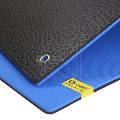 4. HMS Premium MFK03 blau-schwarze Club-Fitnessmatte mit Löchern