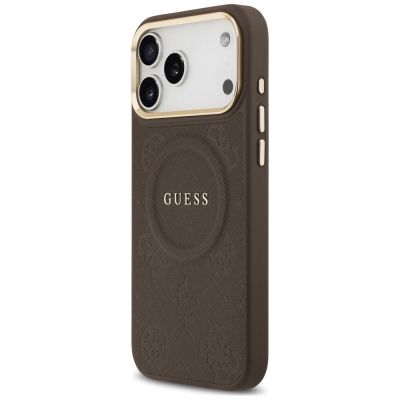 2. Guess Peony Hot Stamp MagSafe Schutzhülle für iPhone 18 Pro Max / 17 Pro Max – Braun