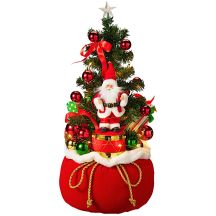 Dekorativer Weihnachtsbaum 60 cm mit 25 LEDs und Timer – Weihnachtsmann