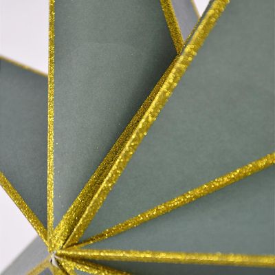 4. PAPIERDEKORATION STERN 45 CM 7-ZACKIG GRÜN SASKA GIFT & DECOR