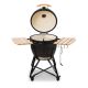 4. Kamado Bono Grande Keramikgrill, 58 cm (23 Zoll), Kamado-Grillwagen, Holzkohle (Brennstoff), Schwarz