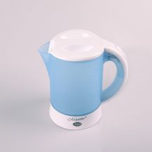 ELDOM C190 LINO 0,6 L 550W BLAUER WASSERKOCHER FÜR TOURISTEN + ZWEI TASSEN, ZWEI LÖFFEL