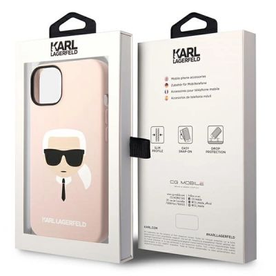 8. Karl Lagerfeld Silikon Karl's Head MagSafe Case für iPhone 14 Plus - Hellrosa