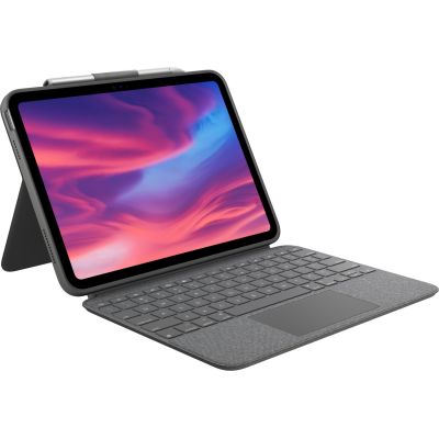 10. Logitech 920-011382 QWERTY-Mobiltastatur mit amerikanischem/internationalem Smart Connector, Grau