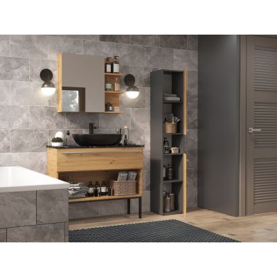 5. Badezimmerschrank NEL I 31x30xH174 anthrazit/artisan
