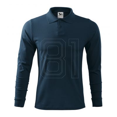 2. Malfini Single J. LS M MLI-21102 Marineblaues Poloshirt