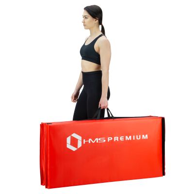 3. Faltbare Gymnastikmatratze rot 2400x1200x50mm HMS MGS01