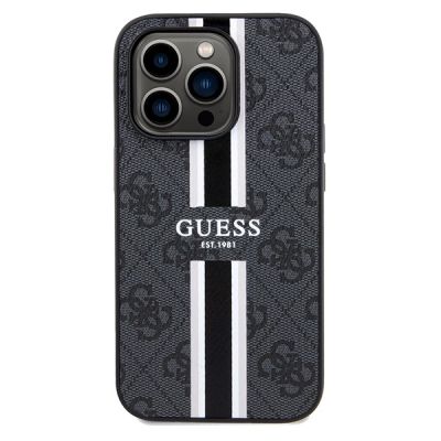 3. Guess 4G Printed Stripes MagSafe-Hülle für iPhone 15 Pro Max – Schwarz