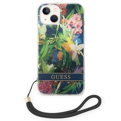 2. Guess GUOHCP14MHFLSB iPhone 14 Plus 6,7 "blau / blauer Hardcase Flower Strap