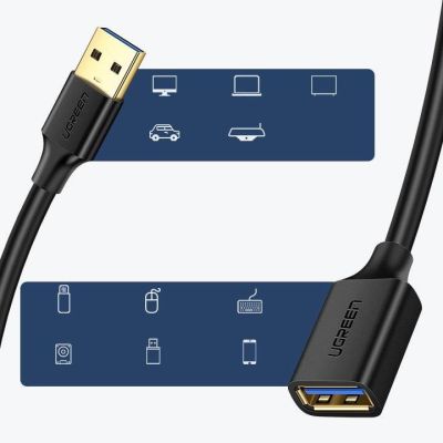 5. Ugreen Verlängerungskabel USB 3.0 (weiblich) - USB 3.0 (männlich) Adapter 1m (schwarz)