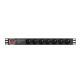 4. LANBERG PDU PRO 19" Rack-Stromleiste (1 HE, 16 A, 7 x 230 V PL, 2 m, Schwarz) PDU-PRO-07E-0200-BK