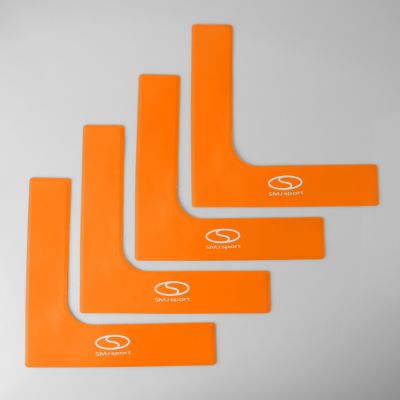 Flache Spielfeldmarkierungen - Ecken 25x25 cm 4 Stück leuchtend orange SMJ Sport ZPN-O