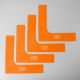 Flache Spielfeldmarkierungen - Ecken 25x25 cm 4 Stück leuchtend orange SMJ Sport ZPN-O
