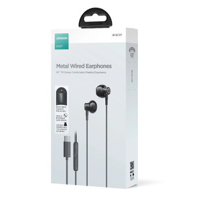 5. Joyroom TYPE-C Series JR-EC07 USB-C In-Ear-Kopfhörer aus Metall – Schwarz