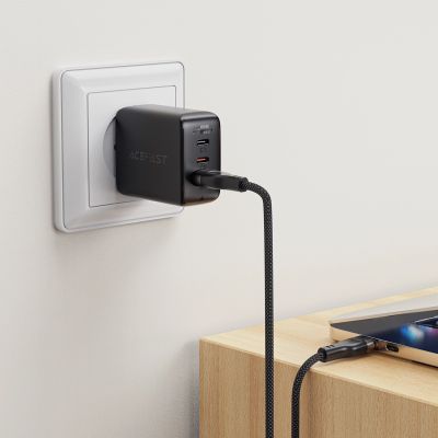 6. Acefast C11-04 USB-A - USB-C 3A Kabel 1,2m Magnetgeflecht - Schwarz
