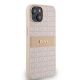 4. DKNY Lederhülle mit Monostreifen und Metalllogo für iPhone 15 / 14 / 13 – Rosa