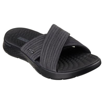 Skechers Damen-Flip-Flops GO WALK FLEX SANDAL IMPRESSED 141420 BKGY