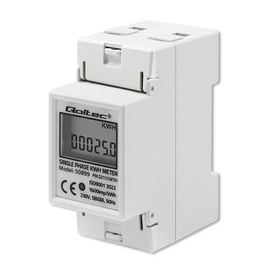 4. QOLTEC Einphasen-Energieverbrauchsmesser für DIN-Schiene | 230 V | LCD | 2-polig